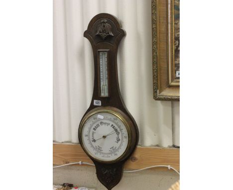 Oak cased banjo barometer