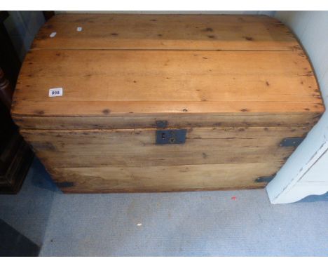 19th century Pine dome top trunk