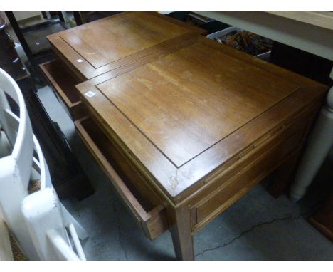 Pair of Chinese mahogany lamp tables