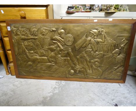 A large decorative plaque of a Roman army