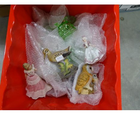 A quantity of ceramic birds along with other collectables