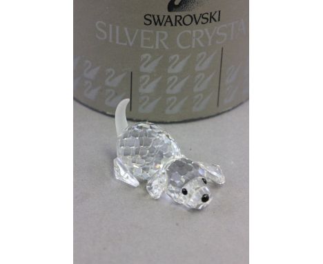 Boxed Swarovski Silver Crystal Playing Beagle 44mm Long 7619000004