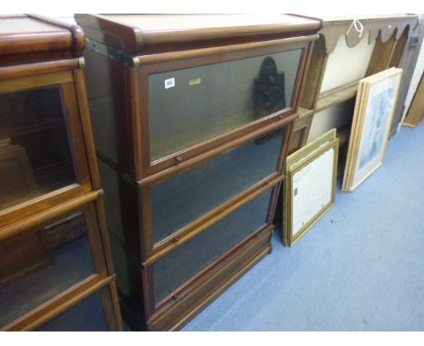 A three tier Globe Wernicke bookcase