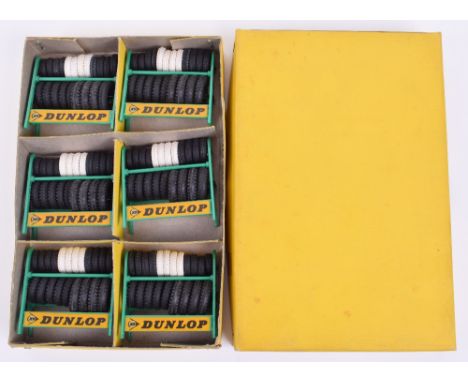 Dinky 786 Trade box of six ‘DUNLOP’ tyre racks with tyres, mint condition, in yellow box with inner dividers, excellent condi