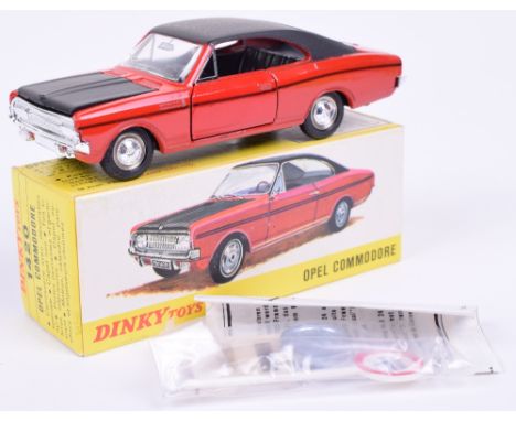 French Dinky 1420 Opel Commodore, red body, black bonnet and black vinyl roof, shaped hubs, Dunlop tyres, excellent to mint c