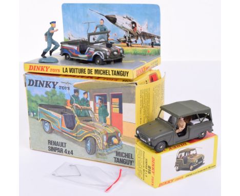 French Military and T.V, 815 Renault 4 Sinpar Gendarmerie, Khaki body two military policemen, gear lever, radio and aerial in