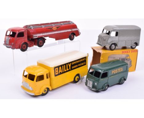 French Dinky four Commercials, 25C Citroen 1200K van, metallic grey body, excellent to mint condition, yellow picture box, po