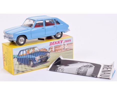 French Dinky 537 Renault R16, sky-blue body, red interior with sliding rear seats, concave hubs, excellent to mint condition,