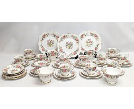 48 pieces of Royal Stafford 'Rochester' teacups and saucers, with 3 cake plates. 