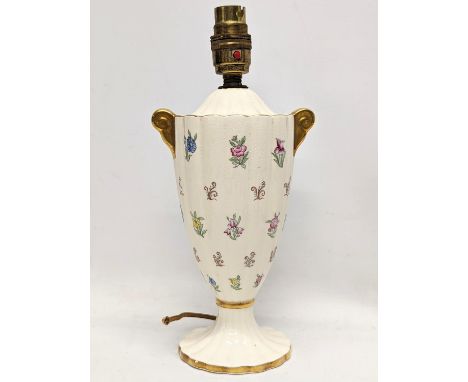 A vintage Crown Devon pottery table lamp. 28cm 