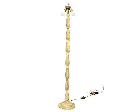 A vintage heavy onyx standard lamp.  171cm 