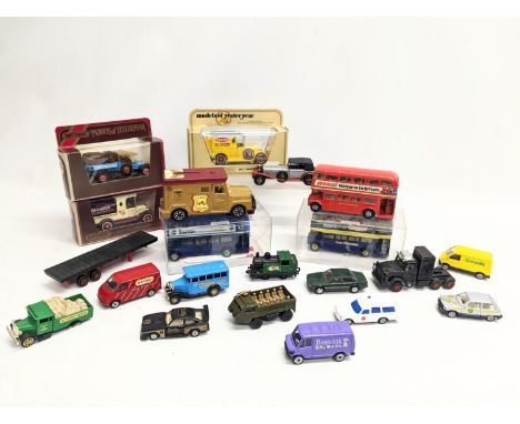 A quantity of Corgi and Matchbox model cars and vehicles, etc 