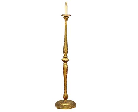 A vintage gilt standard lamp. 166cm 