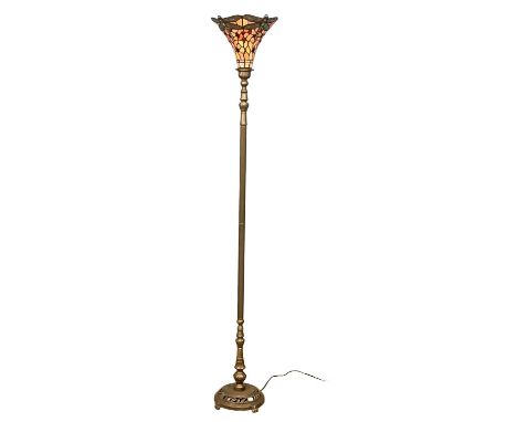 A tall Tiffany style standard lamp. 190cm 