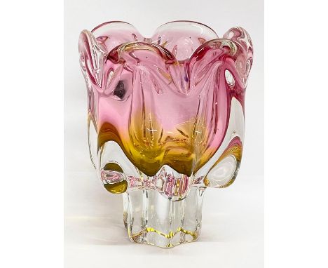 A 1960’s Art Glass vase by Joseph Hospodka. 14x18.5cm. 