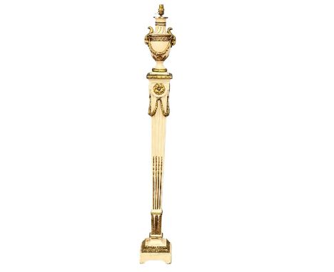 An early 20th century Neoclassical style gilt standard lamp. 156cm 