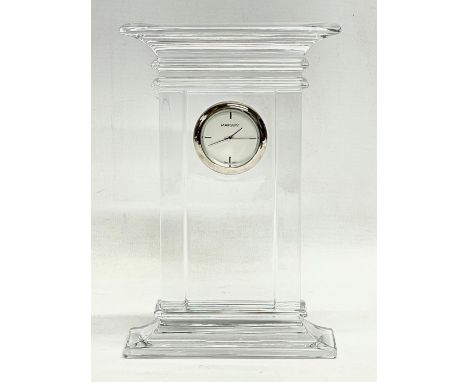 A Waterford Marquis crystal mantle clock. 13x20cm 