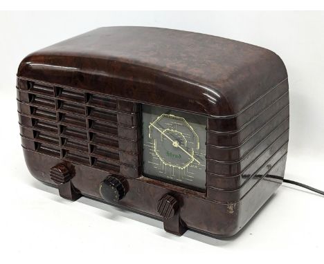 A vintage Bakelite radio by R. M. Electric Ltd. 40x25.5cm 