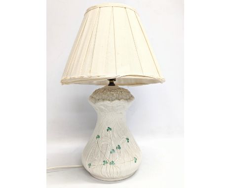 A Belleek pottery "Daisy" table lamp. 50cm 