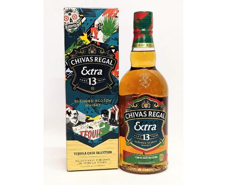 An unopened bottle of Chivas Regal Extra, Aged 13 Years. Blended Scotch Whisky in box. Tequila Cask Selection. 
