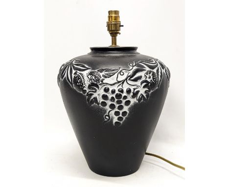 A large pottery table lamp. 38cm 