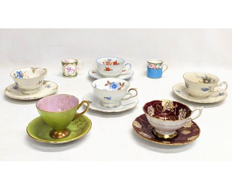 6 pairs of vintage teacups and saucers, etc. 