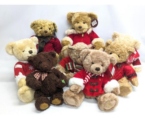 7 Harrods teddy bears and 1 Gund bear 