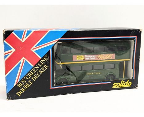 A Solido model Bus "Green Line" Double Decker. Box measures 26.5x12cm 