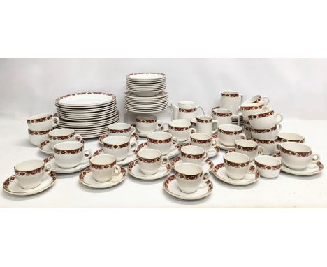 98 pieces of Maddock pottery including dinner plates, teacups and saucers, coffee cups and saucer, etc. 