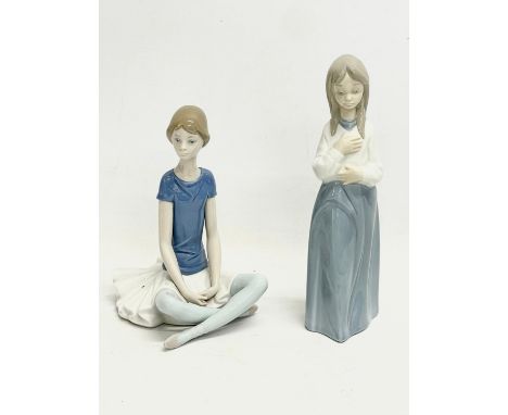 2 pottery figurines. Lladro and Nao. 