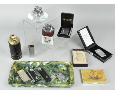 A Collection of Various Mid Century and Later Lighters to Comprise Penguin "Aquarium", Win International, Ronson etc (We are 