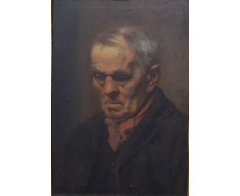 D FEWKES&nbsp;Portrait head and shoulders, signed, oil on canvas, 50 x 35cm Condition Report:Available upon request