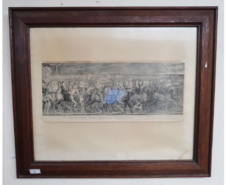 An oak framed print of Chaucers Canterbury pilgrims Condition Report:Available upon request