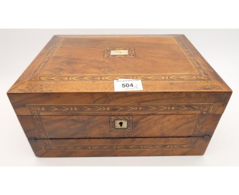 &nbsp;A VICTORIAN WALNUT SEWING BOX,30cm wide and a bagatelle board etc Condition Report:Available upon request