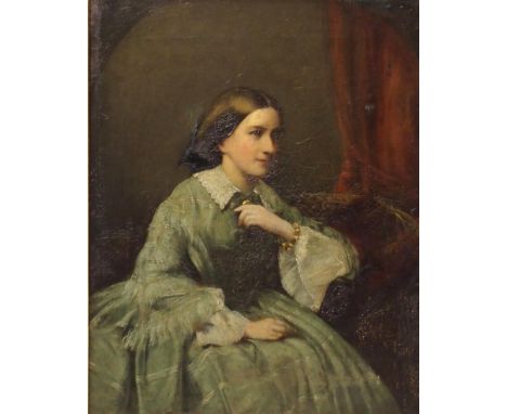 BRITISH SCHOOL&nbsp;Portrait of a lady seated, three quarter length, oil on canvas, 41 x 33cm Condition Report:Available upon