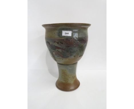A studio pottery planter on attached stand Condition Report:Available upon request