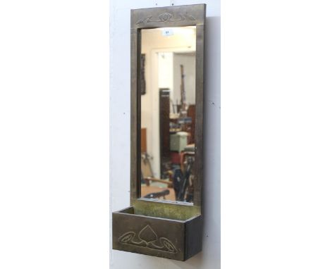 A 20th century Arts &amp; Crafts wall mirror planter, 82cm high x 28cm wide x 14cm deep Condition Report:Available upon reque
