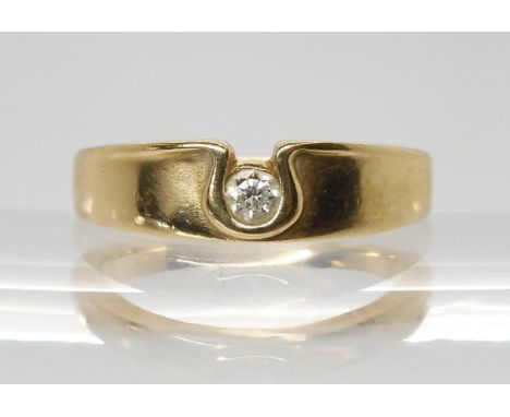 A 9ct gold Ola Gorie diamond solitaire ring, set with an estimated approx 0.10ct diamond, finger size O, weight 4.1gms Condit