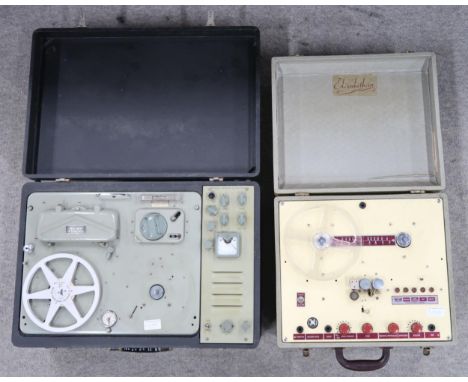 A Vortexion Type W.V.B. reel-to-reel tape recorder with Wearite deck, together with another example by Elizabethan and three 