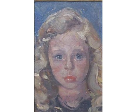 BRITISH SCHOOL&nbsp;Portrait head of a young girl, oil on canvas, 28 x 17cm Condition Report:Available upon request