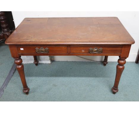 A Victorian mahogany two drawer dressing table, Victorian balloon back chair and a bergere chair with bobbin back and support