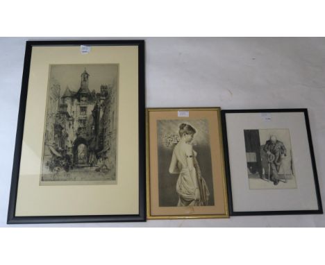 ETCHINGS VARIOUS comprising; S.M.LITTEN, TUSHINGHAM, HAYES, HARDIE, FITTON, ANDERSON, HOLE and G HENDERSON Glasgow figure, pe