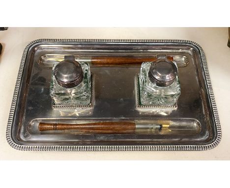 MAPPIN &amp; WEBB INKWELL DESK SET WITH PENS
