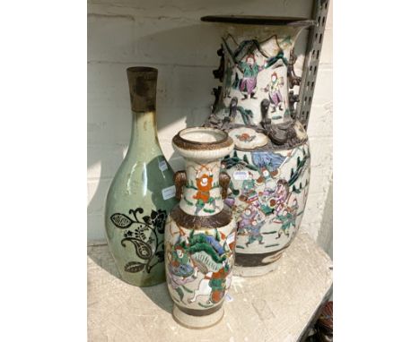 3 EARLY CHINESE VASES A/F - ONE ITEM WITH OLD REPAIR