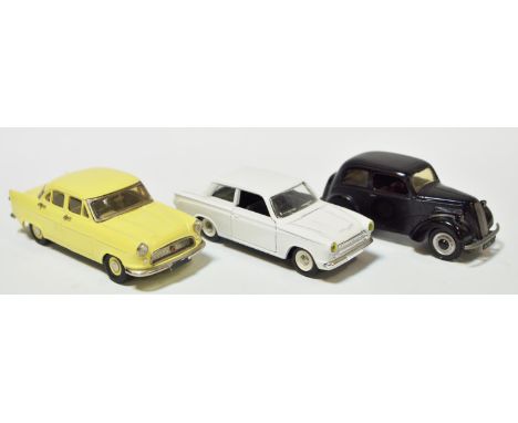 A Model Road Replicas MRR No.8 Ford Consul MK2 Saloon, pastel yellow, biscuit interior, carded box; a Somerville No.103K Ford