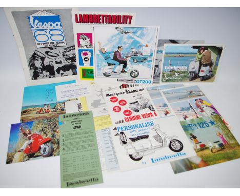 Lambretta &amp; Vespa interest - an interesting group of period leaflets/technical sheets for Lambretta including GT200, X150