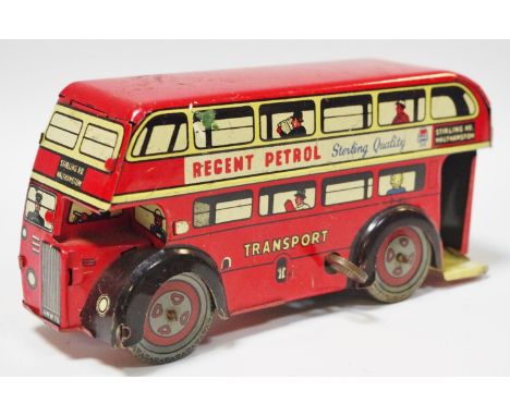 A Brimtoy UK clockwork tinplate London bus"Regent Petrol" c.1920/30's