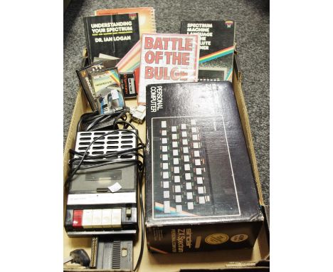 A Sinclair ZX Spectrum Personal Computer, boxed; Spectrum Machine Language for the Absolute Beginner; CCS Battle of the Bulge