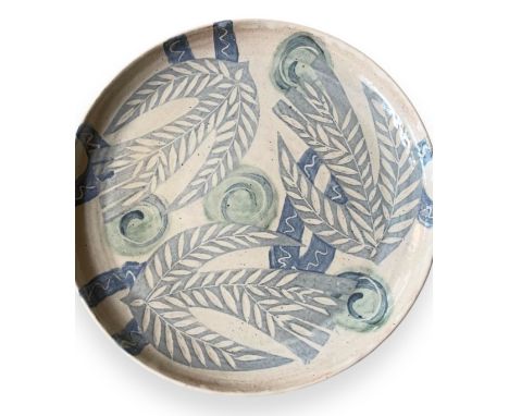 Jana Gilfillan (Ceramic artist based in Cornwall) - Gilliflower Pottery, a stoneware glazed platter, diameter 28.5cm.