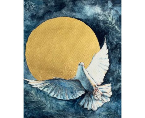 Rosalie Kohler (German artist) - 'Return of the Light', watercolour with gold leaf, 19.5cm x 19.5cm, card mounted 29cm x 29cm